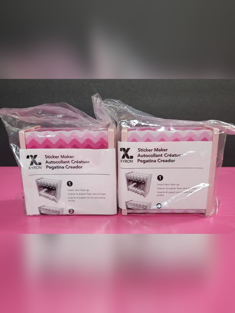 Xyron Craft Sticker Maker Pink Design Sticker 3 1/4" Wide Set Of 2 (1004/1006)
